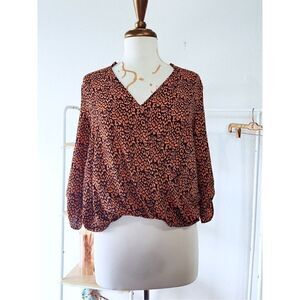 Rustic Leopard Abstract Casual Blouse